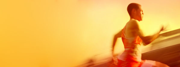 Motion blurred runner in a race
